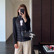 柜上1000+时髦拼接修身显瘦立领短款羽绒服外套女25秋冬新G102322