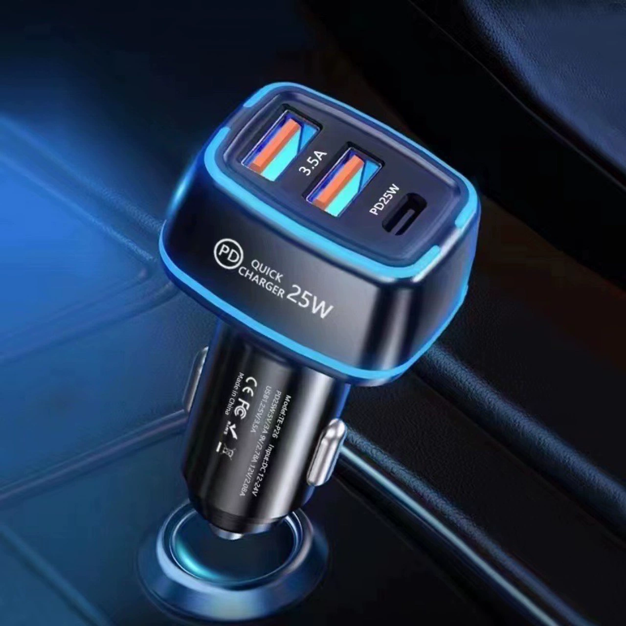 Автомобильная зарядка супер быстрая зарядка 43W Многоходное зарядное устройство для мобильного телефона PD25 W Автомобильное светящееся автомобильное зарядное устройство 3.0 быстрая зарядка