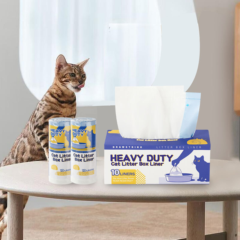 Bolsa de basura para mascotas, bolsa de cuerda portátil, bolsa automática de arena para gatos, bolsa de basura para inodoro inteligente para gatos, bolsa de arena para gatos sin pala