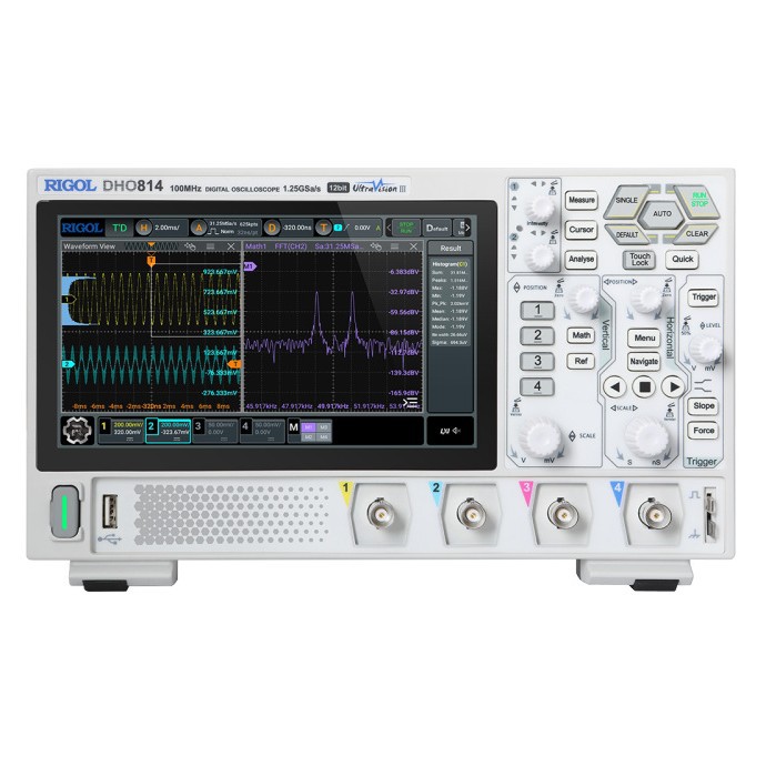 普源RIGOL 数字示波器DHO804 便携高分辨率12bit便携式多功能