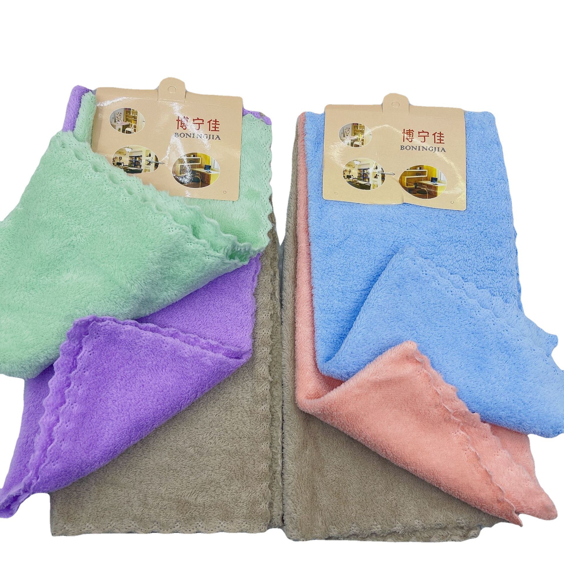3 개의 산호 양털 수건 수건 25 × 25 얼굴 수건 2 달러 상점 공급 3 위안 상점