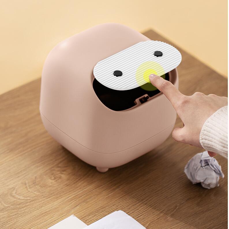 Ninja desktop trash can Mini double-layer push-down trash can multi-purpose office household non-slip trash can
