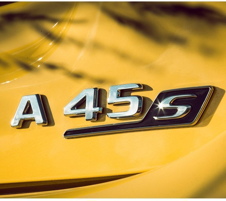 Suitable for Mercedes-Benz A-Class A200L, rear emblem modification, A35A45S lettering, AMG performance four-wheel drive side emblem, black