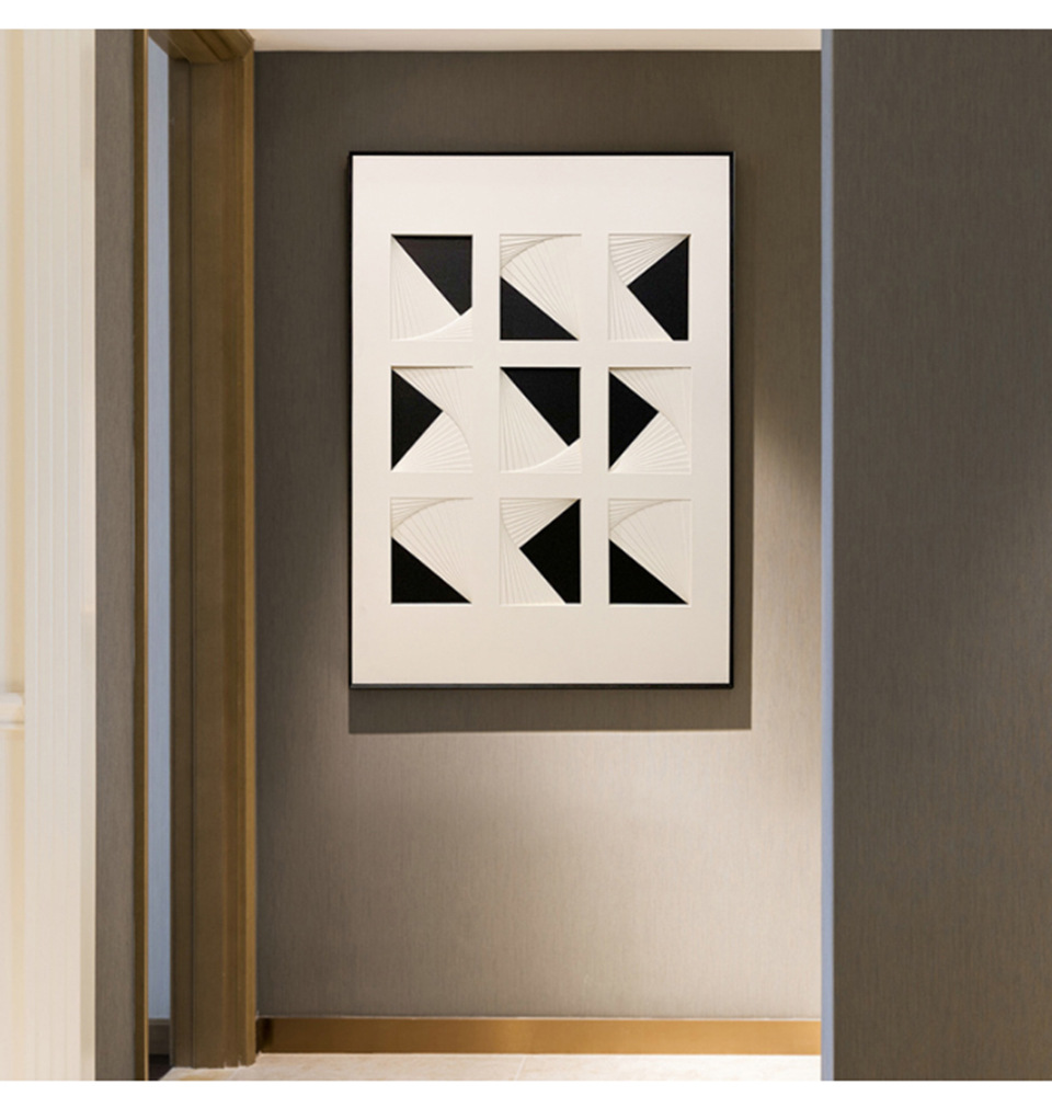 现代简约客厅装饰画样品房实物装置画立体雕刻墙面装饰挂画玄关画|ms