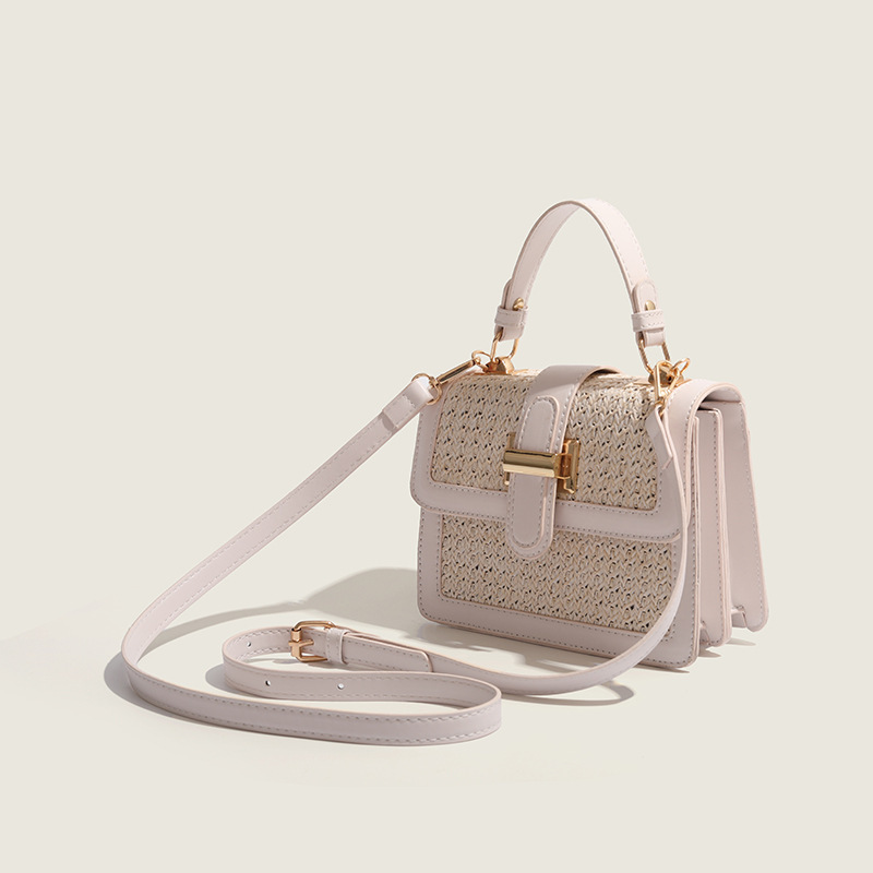 Borsa a mano in paglia versatile da donna, alla moda, piccola borsa quadrata a tracolla per nuovi bagagli e borse di stile_voghion.com