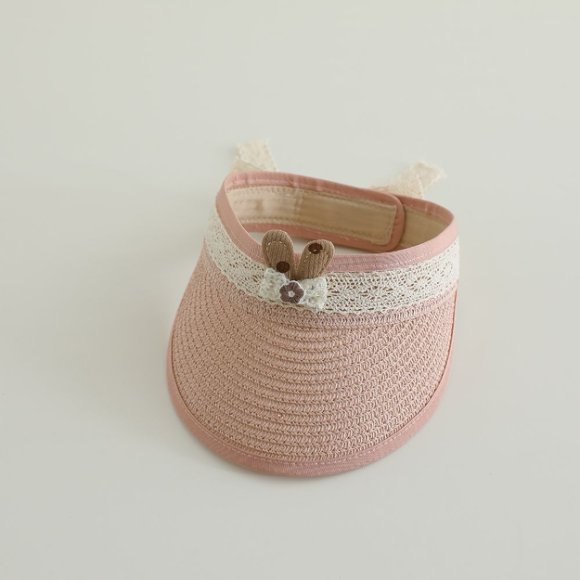 Sombrero de paja de encaje vacío para niños de verano coreano para bebés de protección solar sin techo para viajar sombrero de sol para mujeres de moda