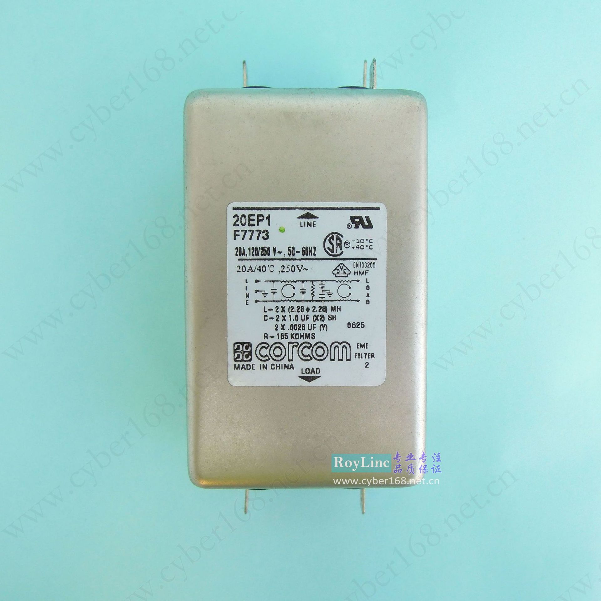 20EP1 EP 系列 F7773 6609037-9 Corcom 20A 抗干扰EMI单相滤波器