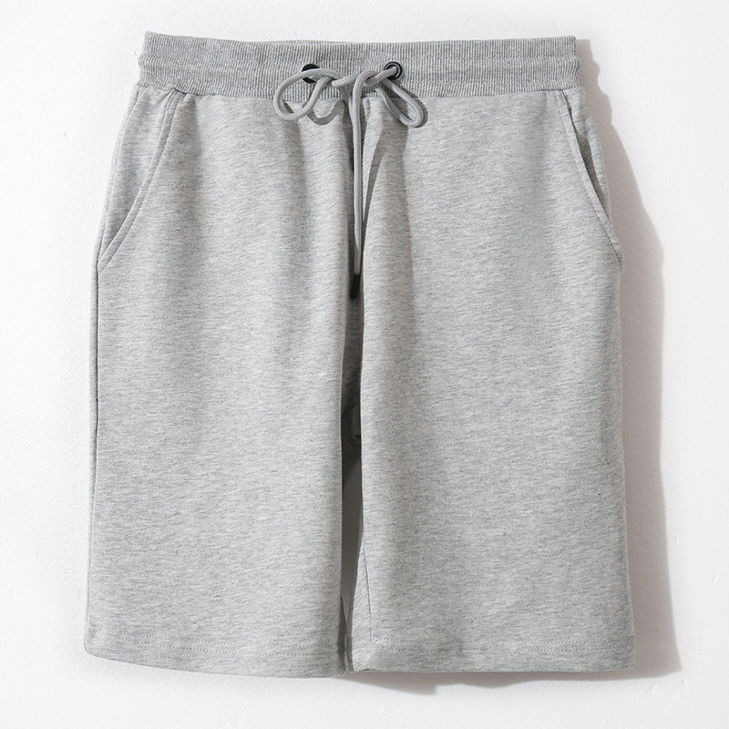 Pure Cotton Sports Shorts for Men, Summer Casual Straight-Leg Pants, Unisex Versatile Terry Cotton Knee-Length Shorts