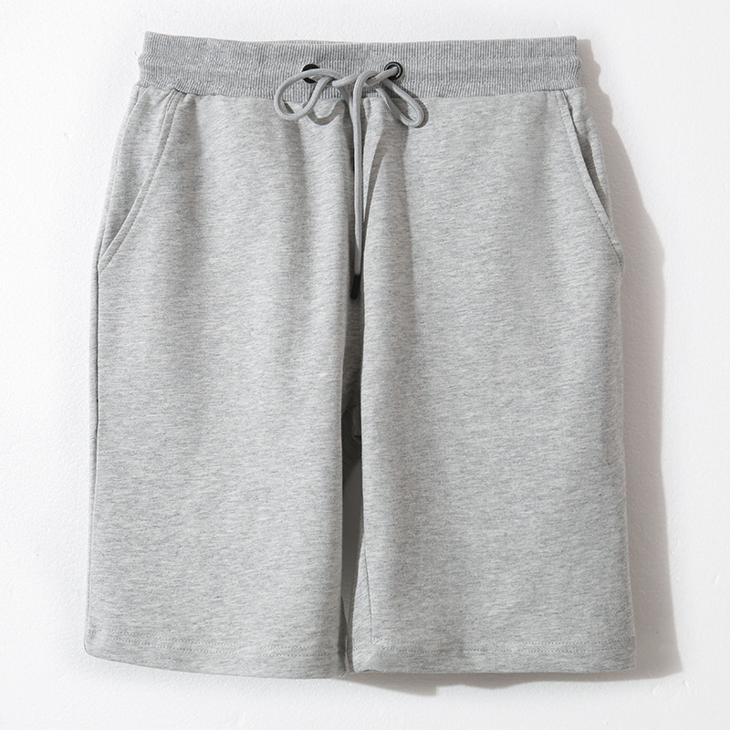 Pure Cotton Sports Shorts for Men, Summer Casual Straight-Leg Pants, Unisex Versatile Terry Cotton Knee-Length Shorts