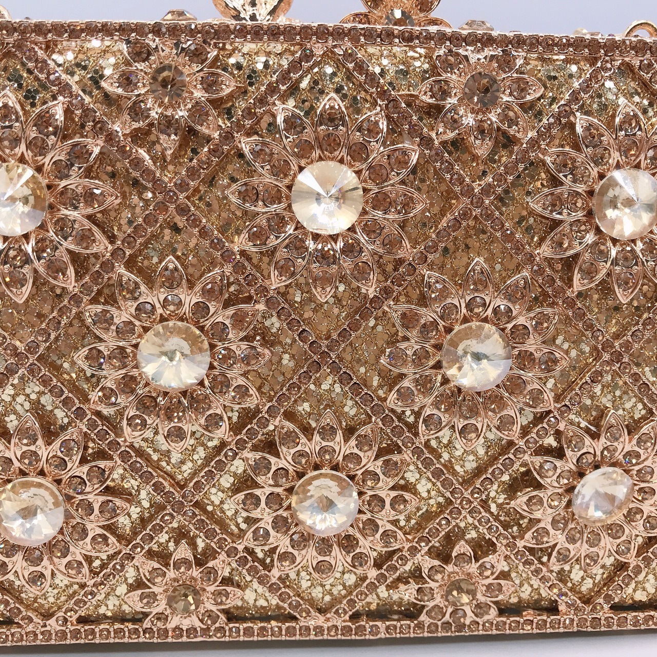* girasol bolsas de cena de diamantes de diamantes de travesía europea y americana vestido de fiesta de mano caja cuadrada horizontal embrague femenino