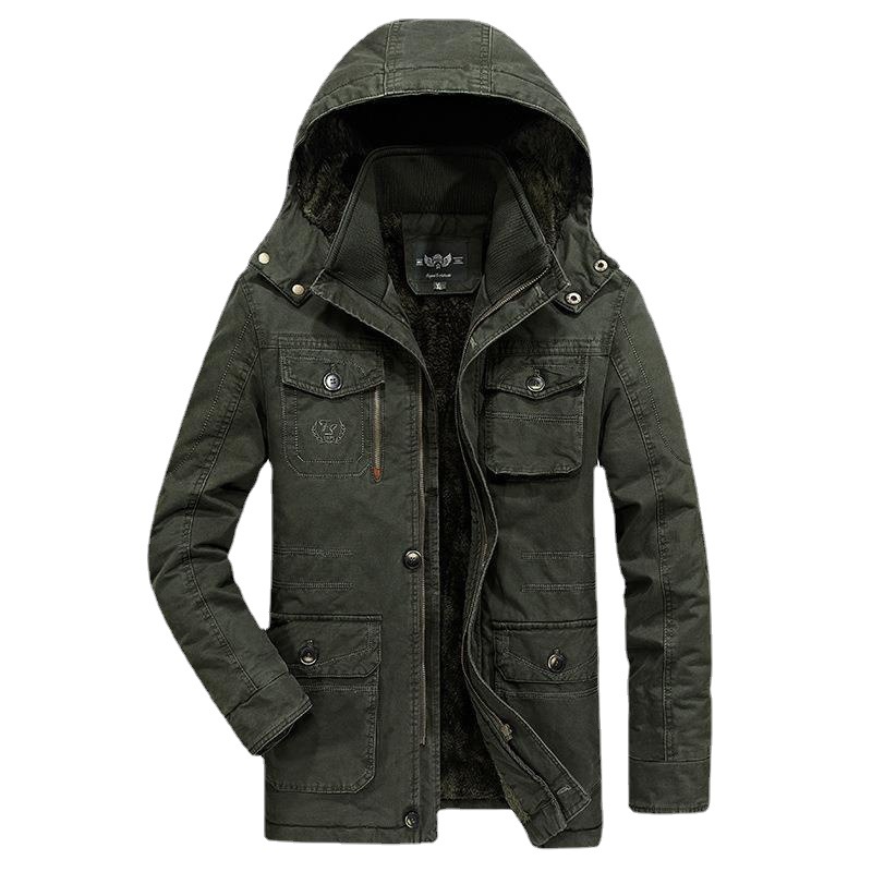 Cross-border exclusivo más el tamaño de los hombres de la capa de longitud media más tamaño nueva chaqueta acolchada de algodón de invierno 8XL chaqueta acolchada de algodón 1792