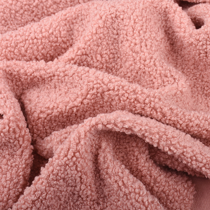 泰迪絨布料 220g275g捲曲絨顆粒圈圈絨時裝外套鞋帽毛絨玩具面料