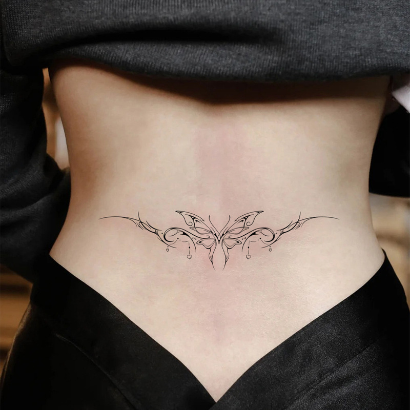 Exquisite Waist Chain Butterfly Tattoo Sticker, Waterproof and Long-Lasting, Gentle and High-End Simulated Tattoo for Women on the Waist and Abdomen Exquisite Waist Chain Butterfly Tattoo Sticker, Waterproof and Long-Lasting, Gentle and High-End Simulated Tattoo for Women on the Waist and Abdomen