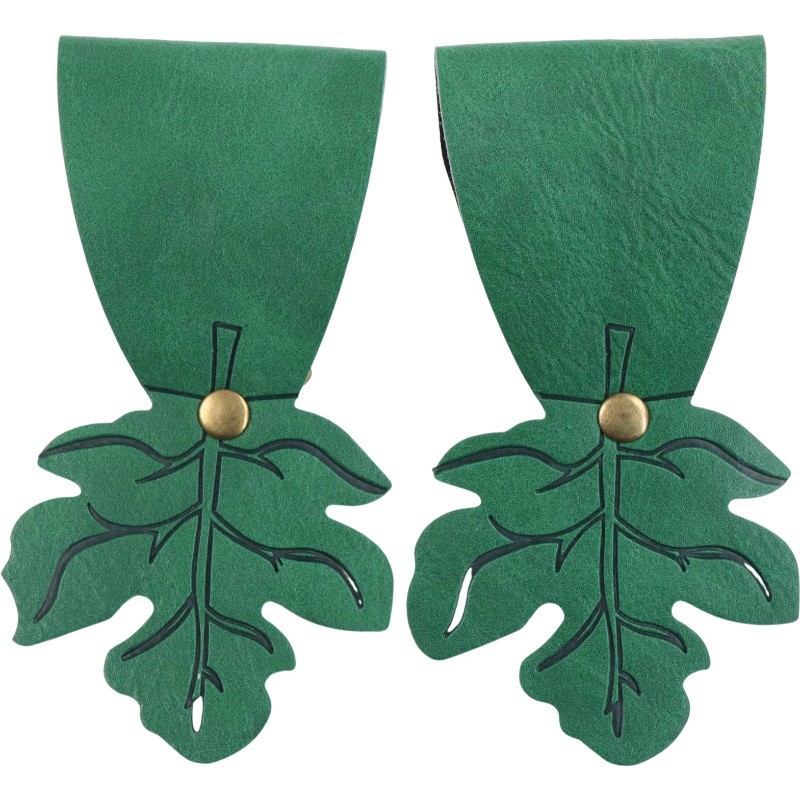 녹색 단풍잎 버클 한 쌍