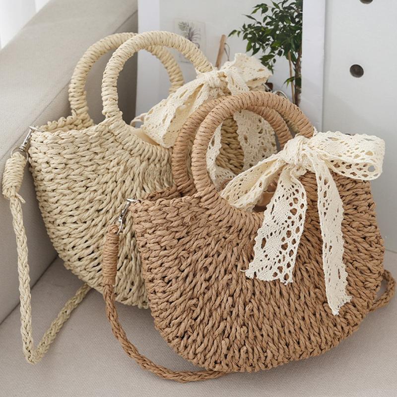 2025 New Cross-Border Dropshipping Braided Top Handle Clutch Bag Summer Braided Hand Shoulder Bag
