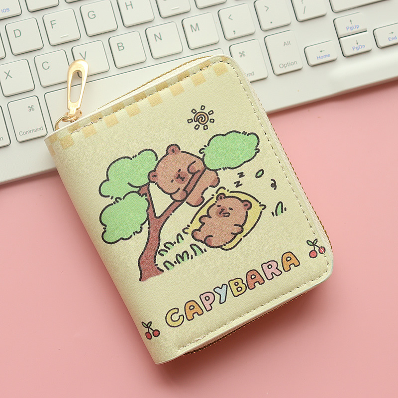 56g Weight pu Lining Material Side Zipper Closure Type Coin Purse Bags Type 1 Piece Quantity Holiday, Daily Occasion Pu Leather Material Animal, Cartoon Pattern All Seasons Season Unisex Gender Streetwear Style Square Shape Unisex Animal Cartoon Pu Leather Side Zipper Wallets 3