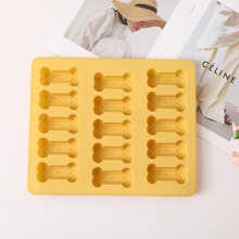 硅胶巧克力模15孔可爱骨头果冻布丁烘焙蛋糕硅胶模具冰格模具