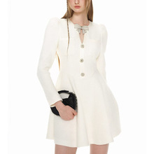 法式小香风早秋气质优雅长袖连衣裙2025秋季新款高级感短裙子女装