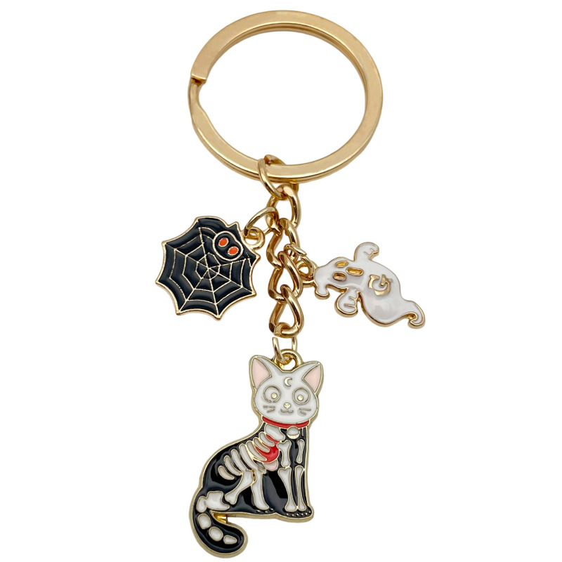 ハロウィンオイルドリップ合金猫カボチャクモの巣城魔法の帽子キーホルダーアマゾン小さなギフト卸売|undefined
