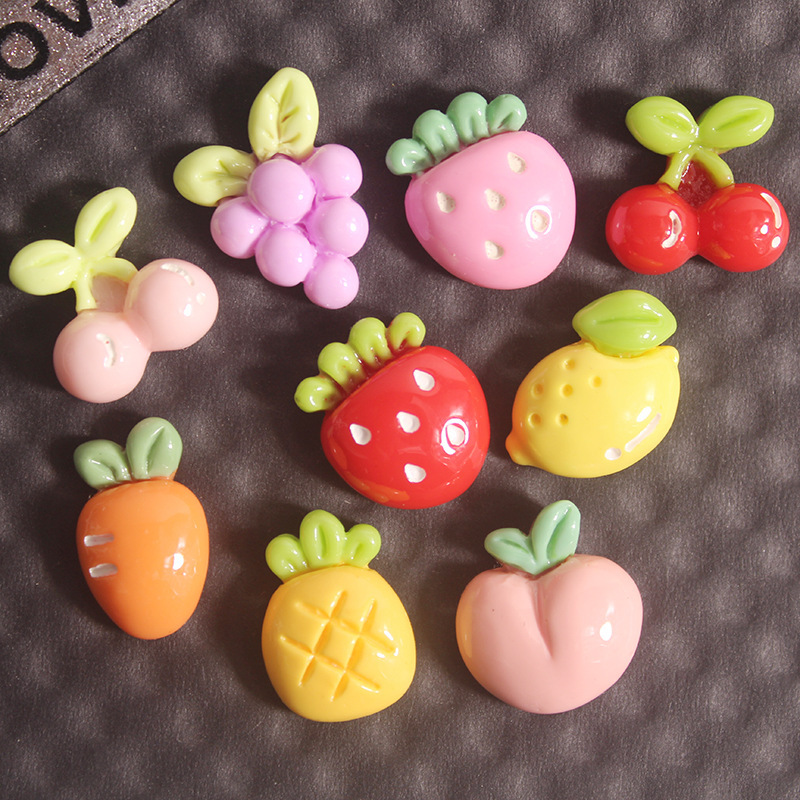 Cartoon small size Cherry Resin Accessories DIY Handmade Cream Gel Phone Case Hairpin Accessories Material Accessories