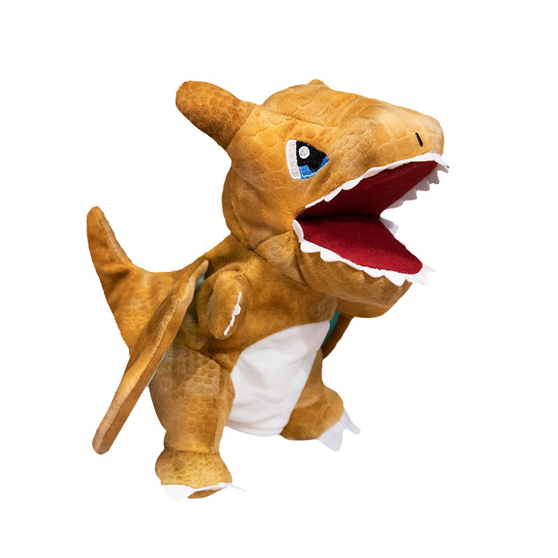 dibujos animados dragón arrojador de fuego raptor dinosaurio muñeca calmar muñeca padres-hijos guantes interactivos muñecas de educación temprana accesorios de rompecabezas