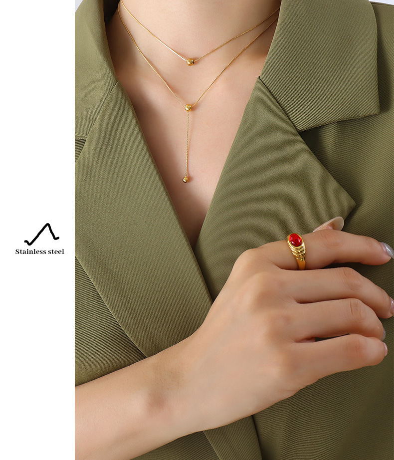 Fashion Ball Titanium Steel Pendant Necklace Stainless Steel Necklaces