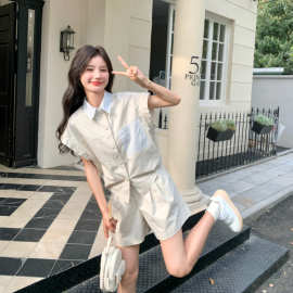 女装源头工厂302505两件套短裤套装图片色气质优雅苎麻棉螺纹