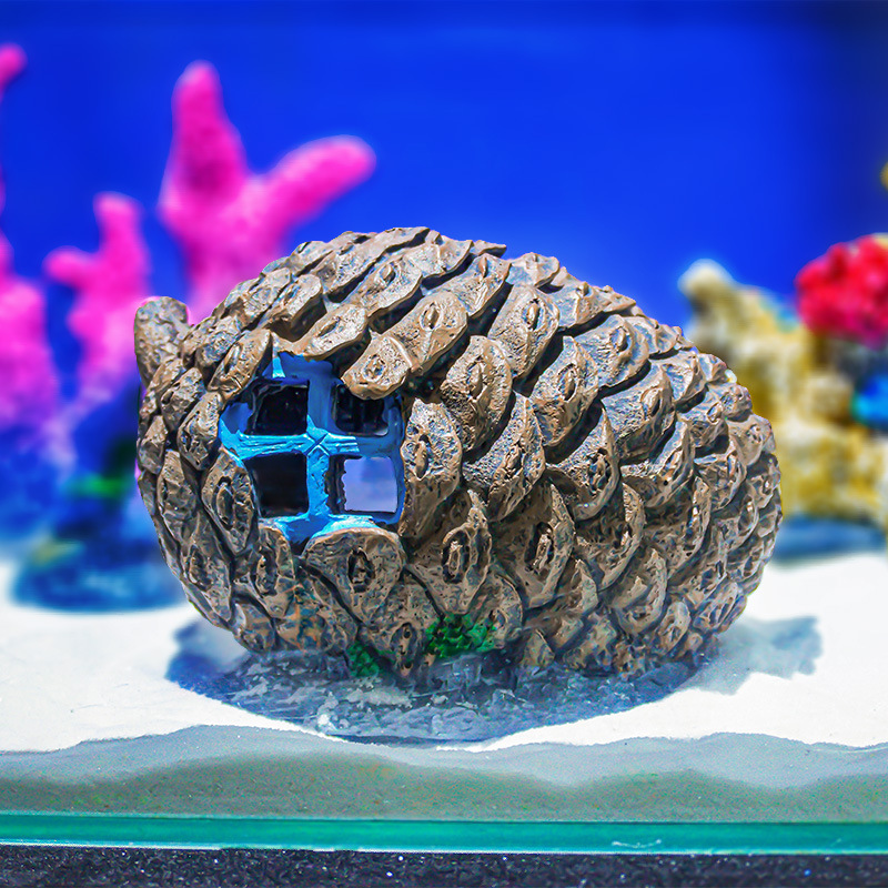 Adorno de Paisajismo para Peceras, Diseño de Piña, Escondite para Reptiles y Hámsteres, Decoración Personalizada para Acuarios, Éxito de Ventas en Xiaohongshu