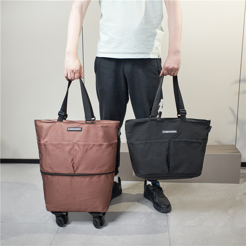 New Large-Capacity Luggage Bag, Foldable Wheeled Travel Bag, Short-Distance Business Trip, Lightweight Boarding Bag