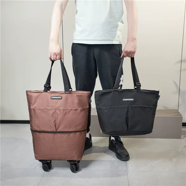 New Large-Capacity Luggage Bag, Foldable Wheeled Travel Bag, Short-Distance Business Trip, Lightweight Boarding Bag
