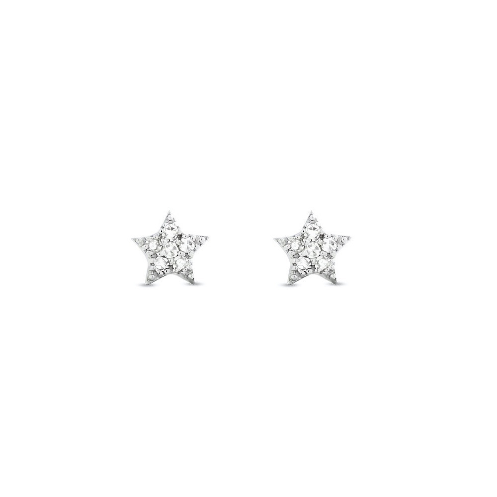Fashion Star Copper Inlay Zircon Ear Studs 1 Pair