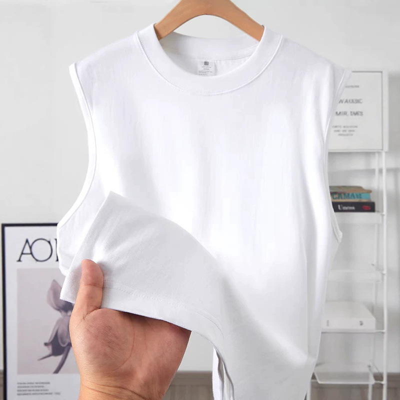 (100% Xinjiang Cotton) 250g Pure Cotton Vest for Men and Women, Sports Fitness Sleeveless Vest, Solid Color Short-Sleeved T-Shirt, Summer (100% Xinjiang Cotton) 250g Pure Cotton Vest for Men and Women, Sports Fitness Sleeveless Vest, Solid Color Short-Sleeved T-Shirt, Summer