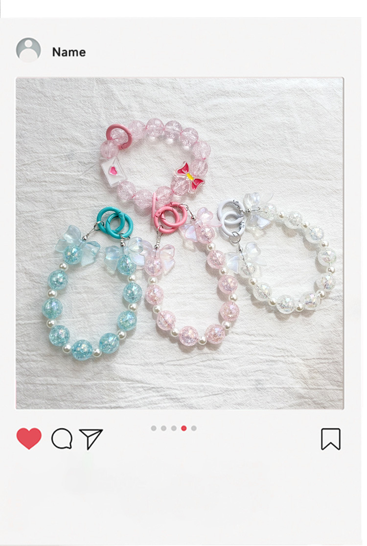 15g Weight Mobile Phone Chain Classification 1 Piece Quantity Resin Material Star, Bear, Flower Pattern Beaded Design Cute Style Cute Star Bear Flower Resin Beaded Mobile Phone Chain 6