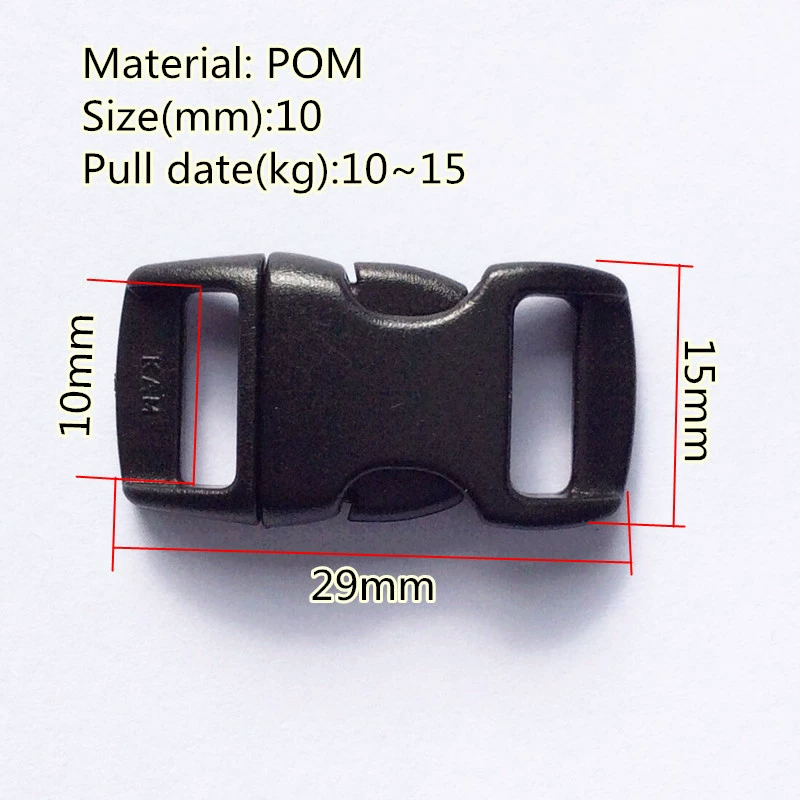 Пластиковый сшиваемый туристический пряжка с clasp, браслет, 10mm