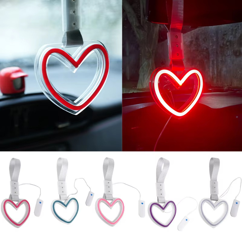 Nuevo automóvil de batería LED decoración interior amor lámpara de atmósfera lámpara de ventana de luz de atmósfera
