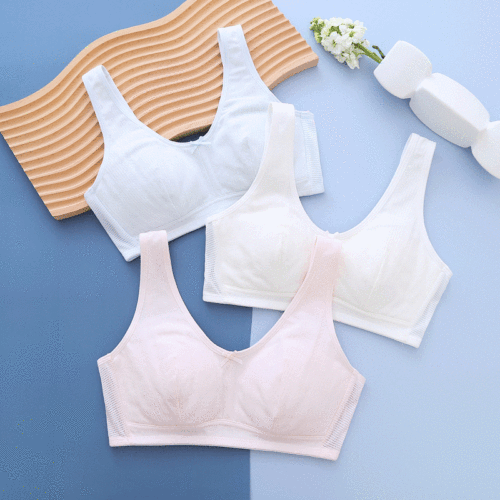 Girls' underwear in the developmental period, sponge-free thin pure cotton vest for primary school students, junior high school and high school children's girls' bra