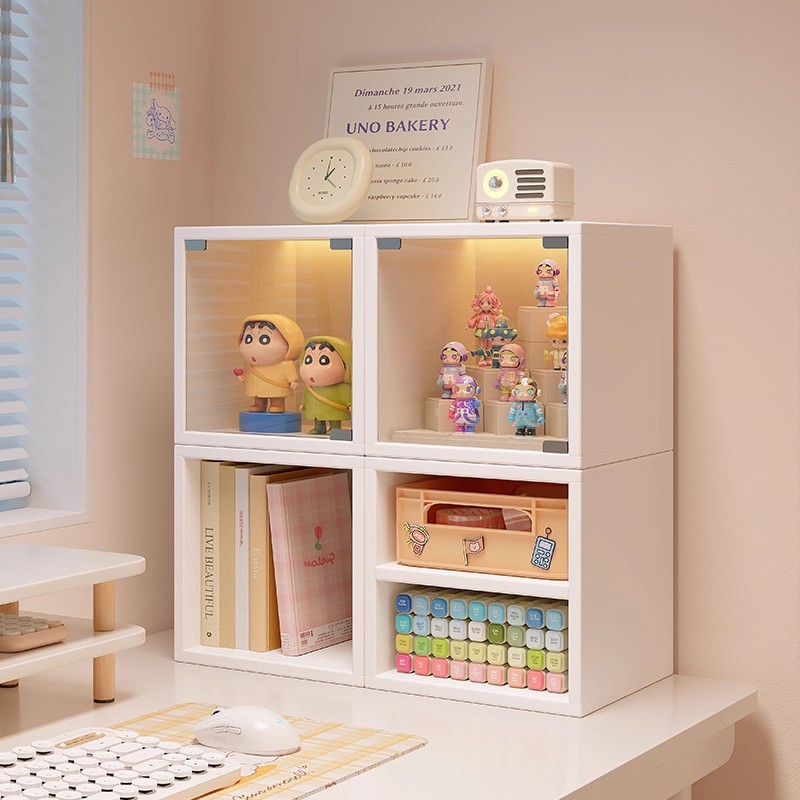 Estante de escritorio de madera maciza pequeño gabinete de montaje libre gabinete de almacenamiento de estudiantes mostrando escritorio gabinete de libros