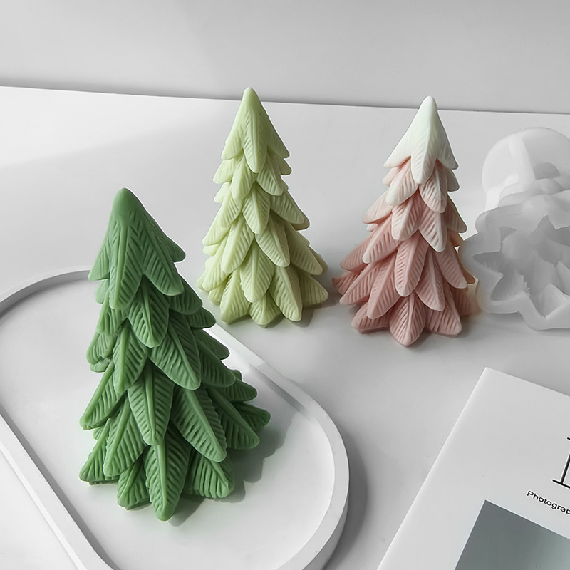 Jiahuimei árbol de Navidad vela molde de silicona DZ021