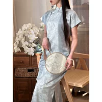 Древний метод, полный кардиган Cheongsam 2025 новый летний синий новый китайский молодой свободный повседневный элегантный девушка