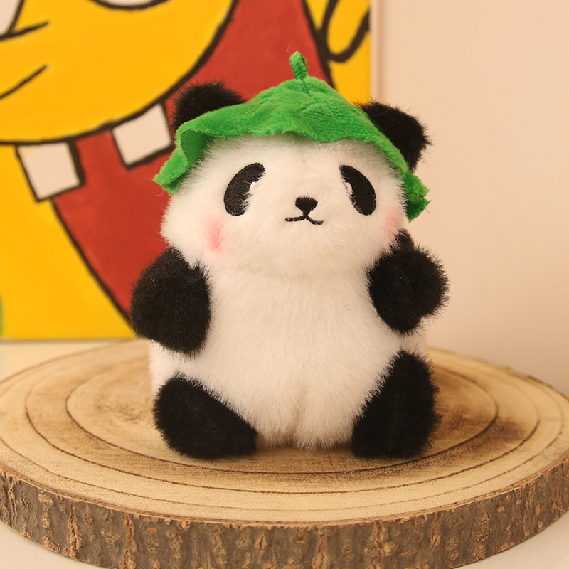 Linda muñeca panda pequeña muñeca de peluche colgante llavero mochila joyería muñeca de juguete regalo de cumpleaños al por mayor