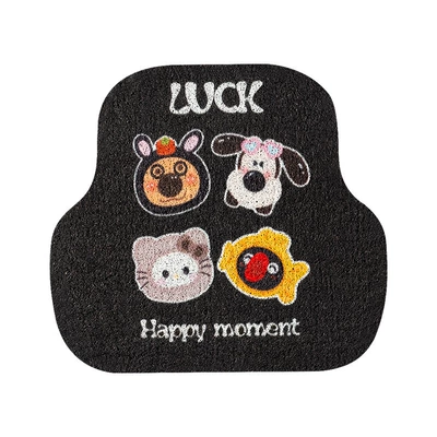 car anti-dirty foot mat universal | Avtomobil döşəmə paspasları - luck-black-pepper-bear-wire-circle-foot-pad-after-1-64548cm-front-silk-circle
