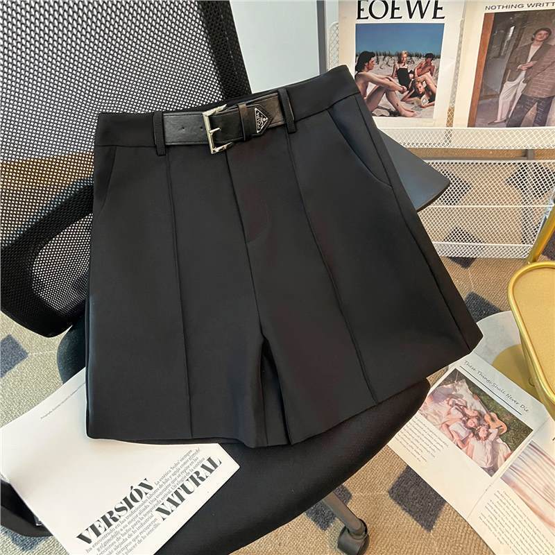 Dahong [Planting Diary] Casual and Versatile Pure Color Mid-Pants, Shorts, Pants, Women's Casual Pants, Professional Wear, High-End