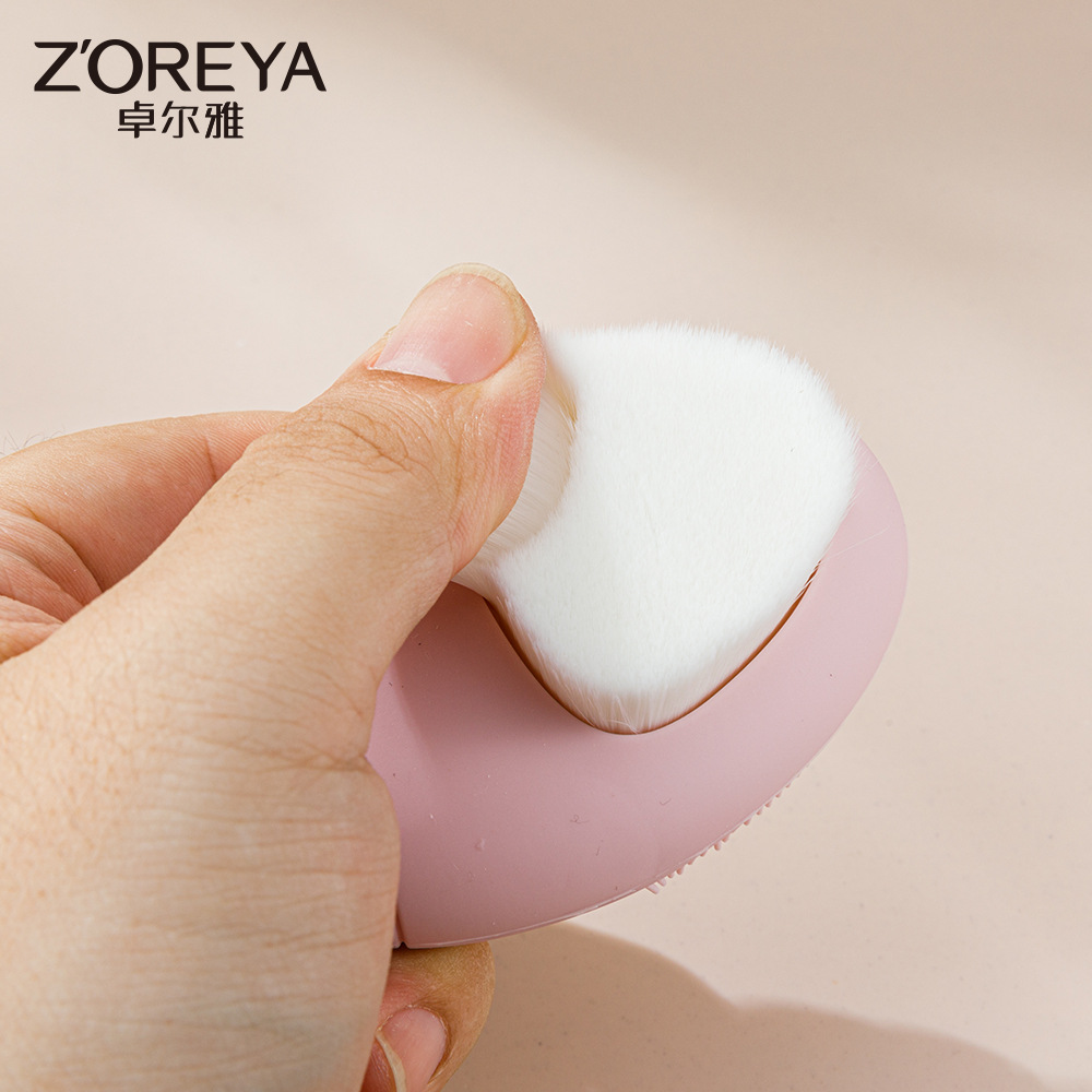 Fabricante en stock Pebble pelo suave de doble cara de silicona cepillo de lavado de cara cepillo de maquillaje cepillo facial cepillo de limpieza facial cepillo de baño