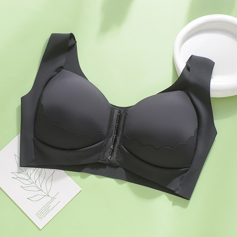 Ropa interior de hebilla frontal sin costuras de Estilo Chaleco transfronterizo de talla grande empuja hacia arriba la belleza hacia atrás Conjuntos de talla grande europeos y americanos de sujetador deportivo para mujer