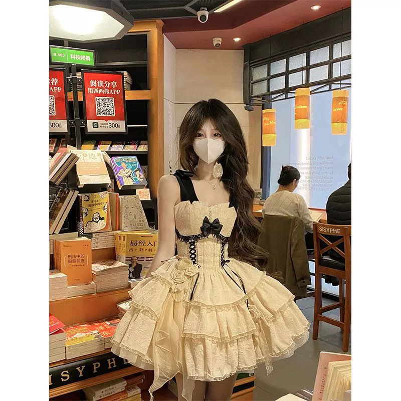 Новая Мода в западном стиле, милое платье-слинг принцессы Лолиты, юбка, поддержка из двух частей женской одежды, обработка на заказ