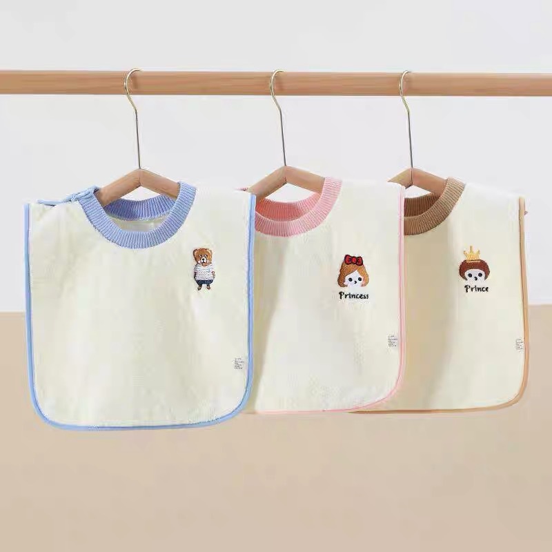 Children's Washcloth, Kids Face Wash and Tooth Brushing Waterproof Non-Wet Bib, Baby Saliva Towel, Double-Sided Waterproof Bib