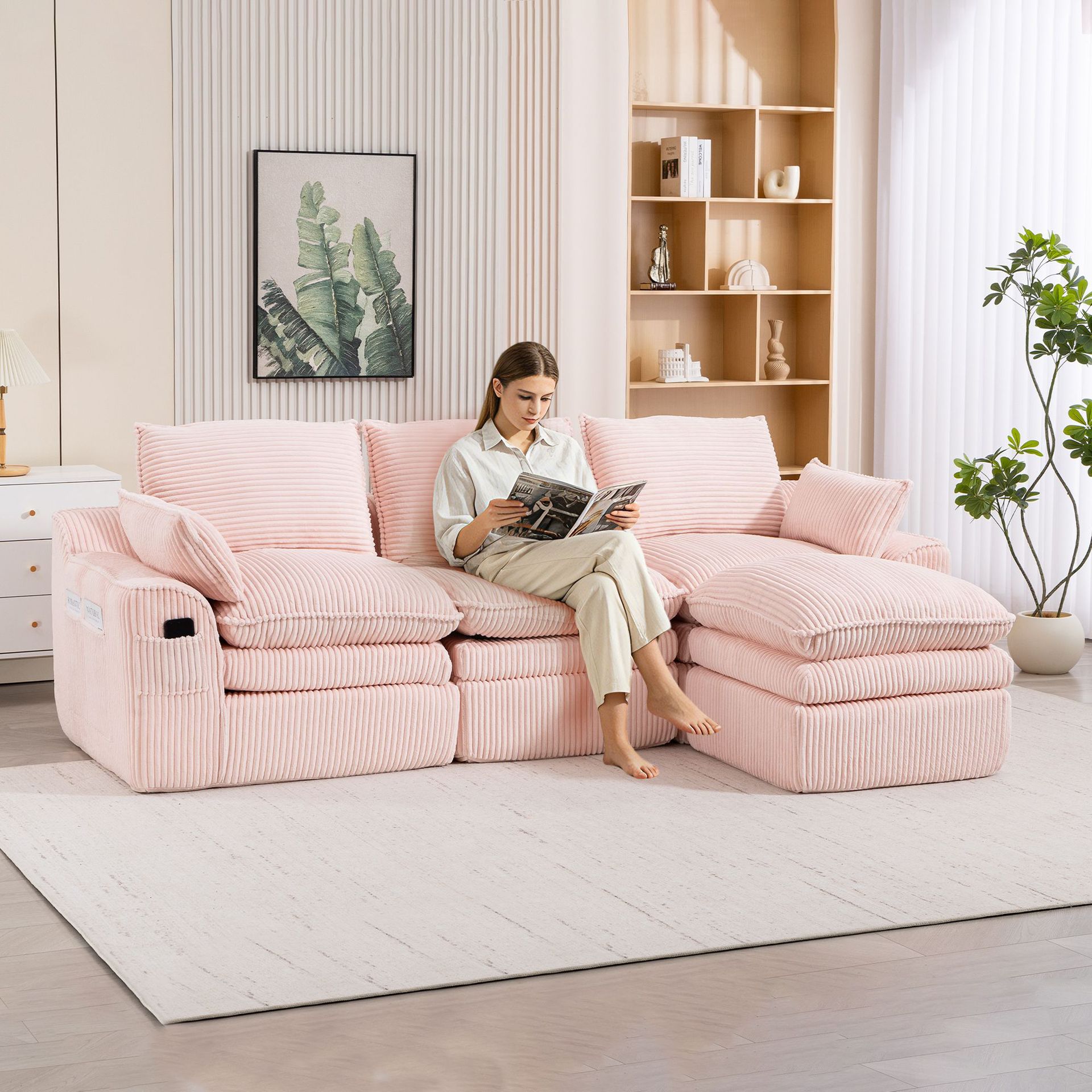 Sofá nórdico minimalista lujoso sofá balcón sala de estar pequeño sofá de tela doble sofá multifuncional trailera sofá