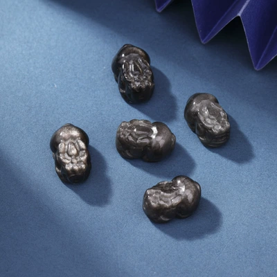 Natural Silver Obsidian Small Carving Zərgərlik ara hissələri - no-2-pixiu