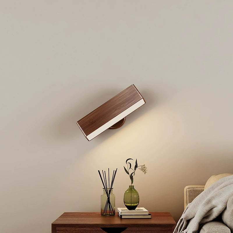 Magnetic wooden sconce for bed, lantern, wall lights for corridor for living room