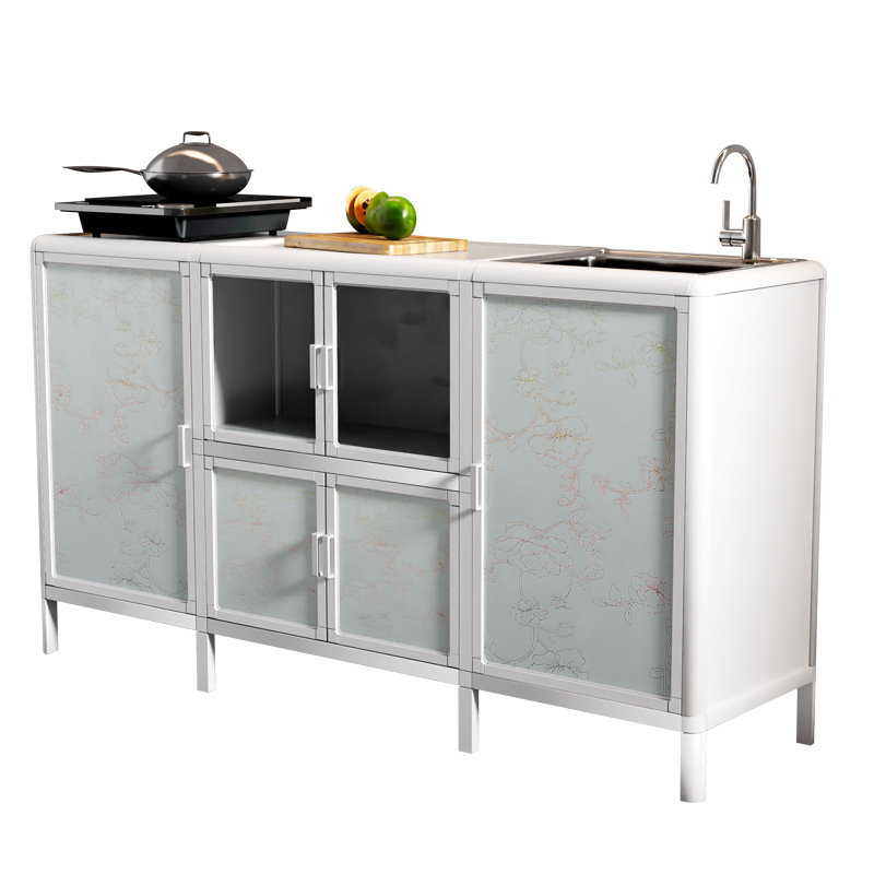 Gabinete simple Gabinete de cocina Gabinete de cocina para alquiler Gabinete de almacenamiento Gabinete de cocina doméstico Gabinete de acero inoxidable